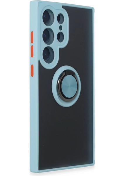 Samsung Galaxy S24 Ultra Kılıf Montreal Yüzüklü Silikon Kapak - Buz Mavi fiyatları