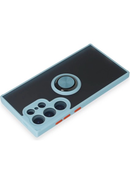 Samsung Galaxy S24 Ultra Kılıf Montreal Yüzüklü Silikon Kapak - Buz Mavi modelleri