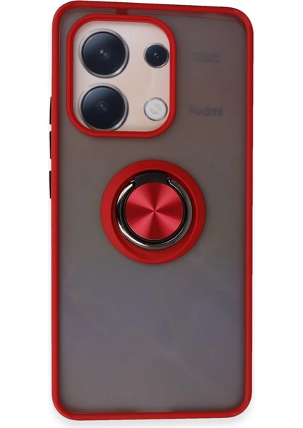 Xiaomi Redmi Note 13 4g Kılıf Montreal Yüzüklü Silikon Kapak - Kırmızı