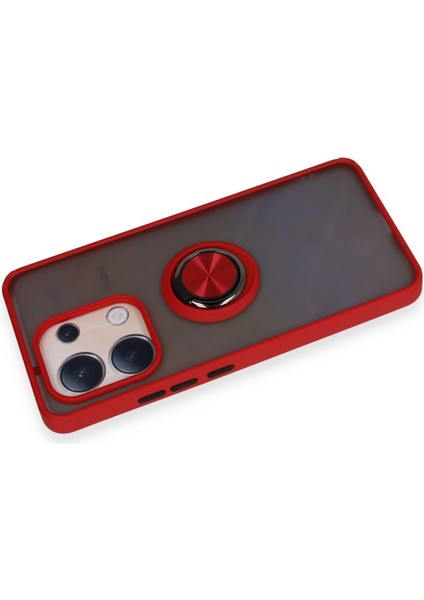 Xiaomi Redmi Note 13 4g Kılıf Montreal Yüzüklü Silikon Kapak - Kırmızı modelleri