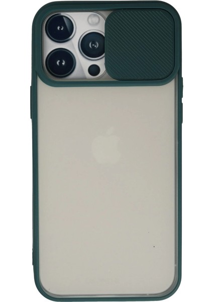 Iphone 13 Pro Max Kılıf Palm Buzlu Kamera Sürgülü Silikon - Yeşil
