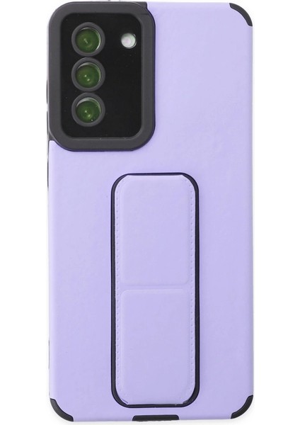 Samsung Galaxy S21 Fe Kılıf Mega Standlı Silikon - Lila
