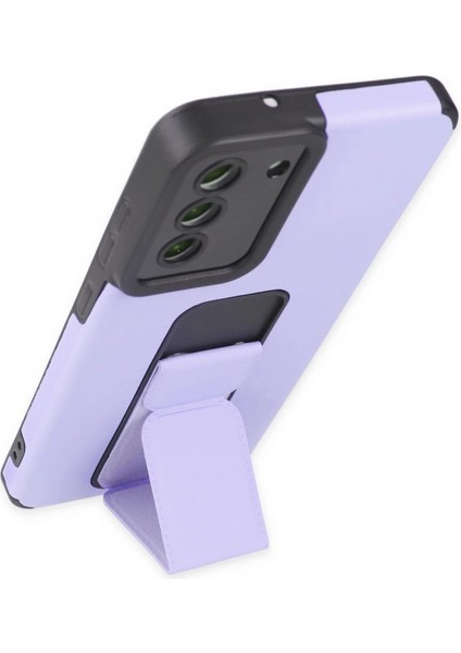 Samsung Galaxy S21 Fe Kılıf Mega Standlı Silikon - Lila modelleri