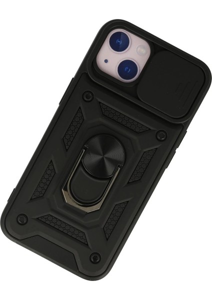 Iphone 13 Kılıf Pars Lens Yüzüklü Silikon - Siyah modelleri