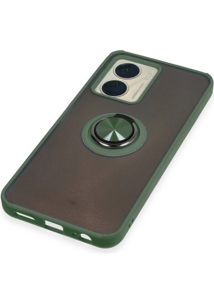 Vivo Y16 Kılıf Montreal Yüzüklü Silikon Kapak - Yeşil indirimleri