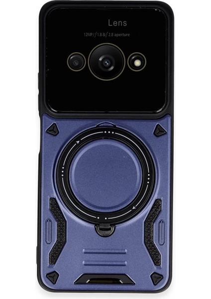 Xiaomi Poco C61 Kılıf Joy Lens Standlı Kapak - Lacivert