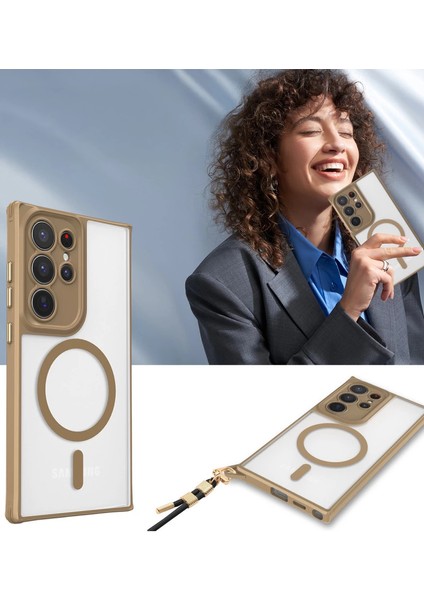 Samsung Galaxy S24 Ultra Kılıf Enka Magsafe Silikon Kılıf - Lacivert modelleri