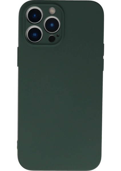 Iphone 13 Pro Kılıf Nano Içi Kadife Silikon - Koyu Yeşil