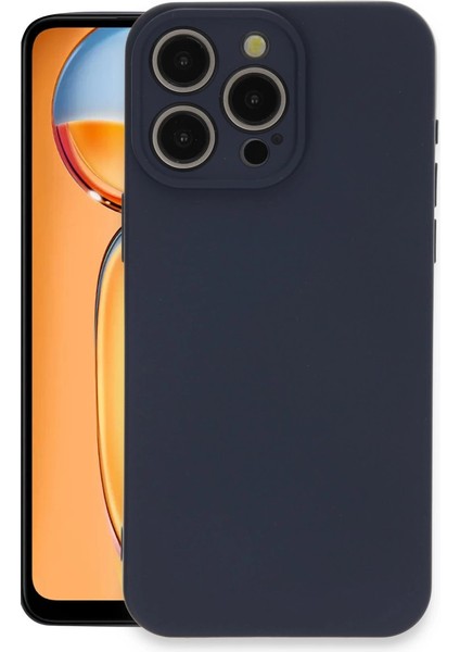 Iphone 15 Pro Max Kılıf Nano Içi Kadife Silikon - Lacivert