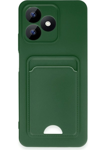 Realme Note 50 4g Kılıf Kelvin Kartvizitli Silikon - Koyu Yeşil