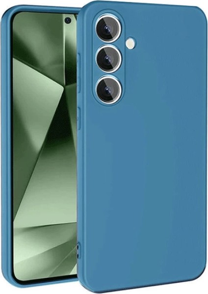 Samsung Galaxy S24 Fe Kılıf Nano Içi Kadife Silikon - Mavi