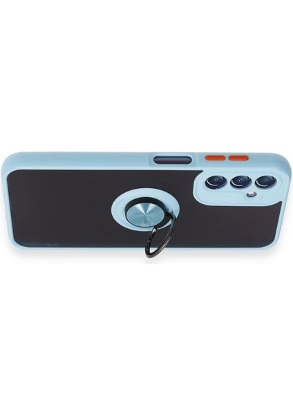 Samsung Galaxy A14 4g Kılıf Montreal Yüzüklü Silikon Kapak - Buz Mavi modelleri
