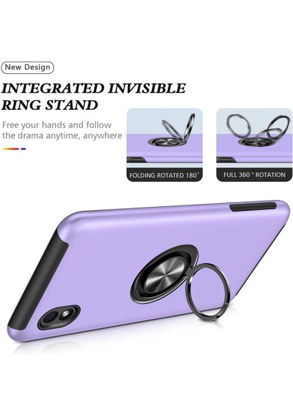 Samsung Galaxy A01 Core Kılıf Elit Yüzüklü Kapak - Mor modelleri