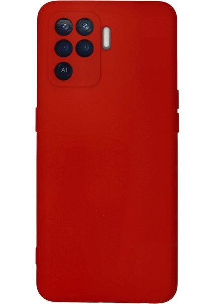 Oppo Reno 5 Lite Kılıf Nano Içi Kadife Silikon - Kırmızı
