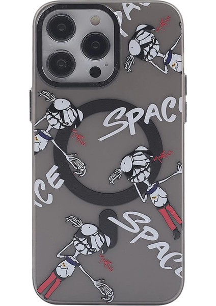 Iphone 13 Pro Kılıf Apollo Magneticsafe Desenli Kapak - Apollo Siyah - 3 modelleri