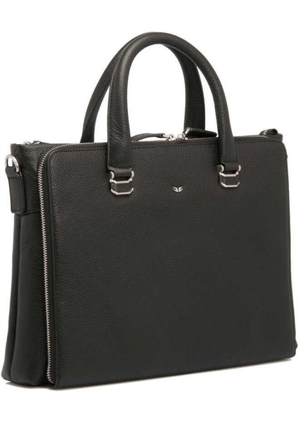 Siyah Hakiki Deri Erkek Evrak Çantası - S1EV00021404-A41