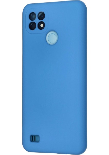 Realme C21 Kılıf Nano Içi Kadife Silikon - Mavi modelleri