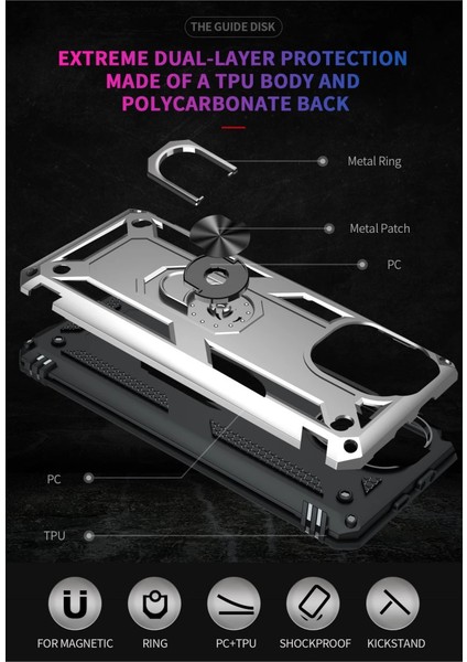 Xiaomi Mi 11 Lite Kılıf Sofya Yüzüklü Silikon Kapak - Gümüş