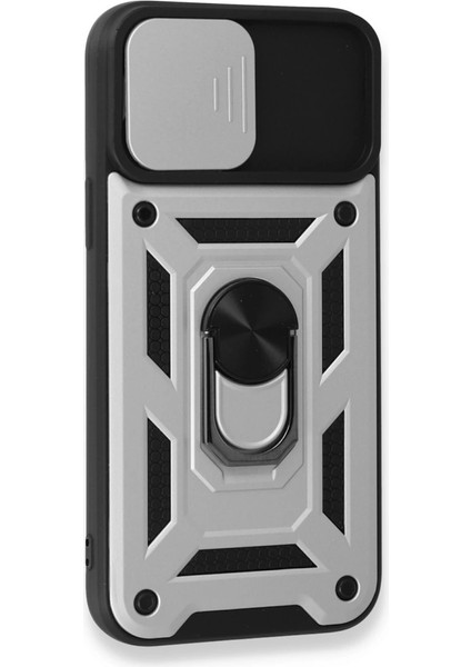 Iphone 15 Pro Kılıf Pars Lens Yüzüklü Silikon - Gümüş modelleri