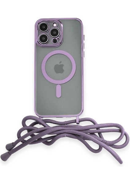 Iphone 13 Pro Kılıf Divo Lazer Askılı Magsafe Kapak - Lila