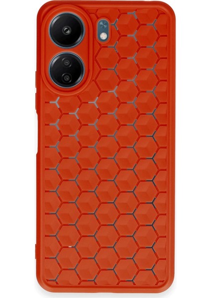 Xiaomi Redmi 13C Kılıf Petek Silikon Kapak - Kırmızı