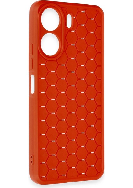 Xiaomi Redmi 13C Kılıf Petek Silikon Kapak - Kırmızı modelleri