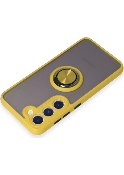 Samsung Galaxy S23 Kılıf Montreal Yüzüklü Silikon Kapak - Sarı indirimleri