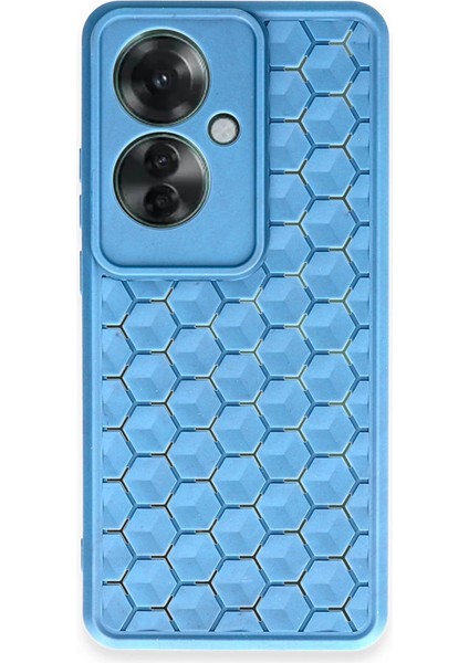 Oppo Reno 11F Kılıf Petek Silikon Kapak - Mavi