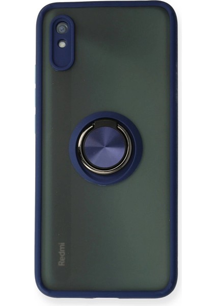 Xiaomi Redmi 9A Kılıf Montreal Yüzüklü Silikon Kapak - Lacivert