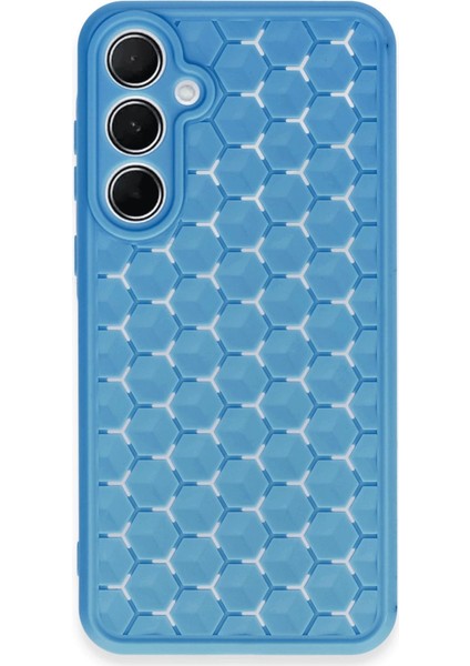 Samsung Galaxy A25 5g Kılıf Petek Silikon Kapak - Mavi