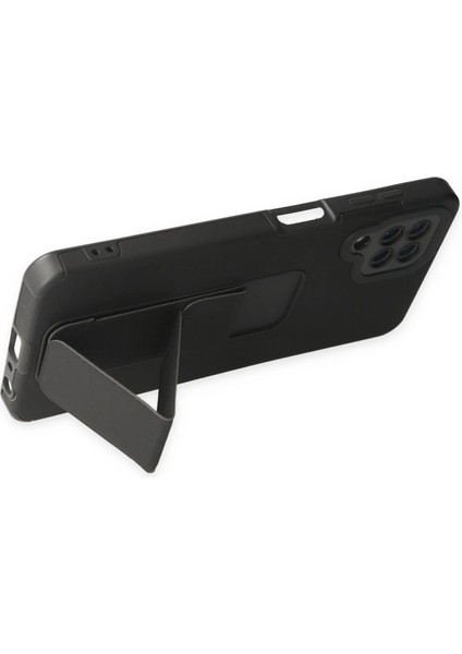 Samsung Galaxy A22 Kılıf Mega Standlı Silikon - Siyah fırsatları