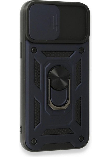 Iphone 15 Pro Kılıf Pars Lens Yüzüklü Silikon - Lacivert modelleri