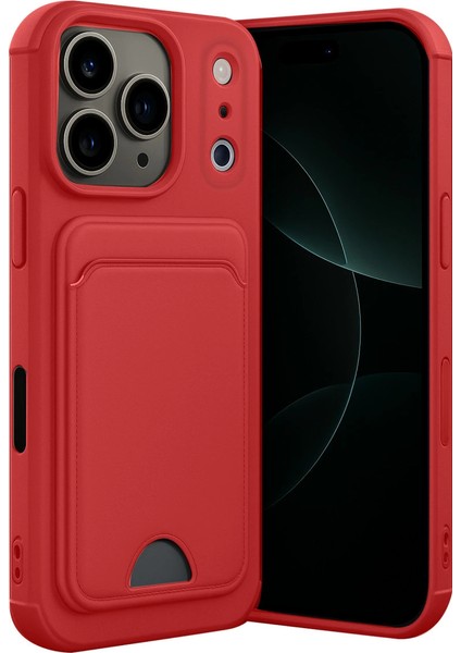 Apple Iphone 17 Pro Kelvin Kartvizitli Silikon - Kırmızı