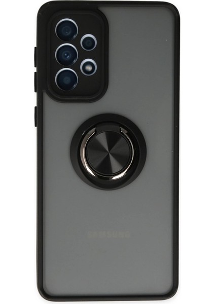 Samsung Galaxy A33 5g Kılıf Montreal Yüzüklü Silikon Kapak - Siyah