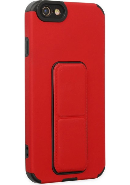 Iphone 6 Kılıf Mega Standlı Silikon - Kırmızı fiyatları