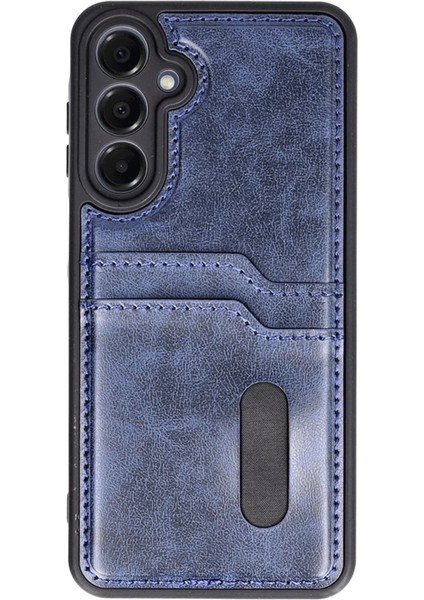 Samsung Galaxy A56 Kılıf Sara Kartvizitli Deri Kılıf - Lacivert