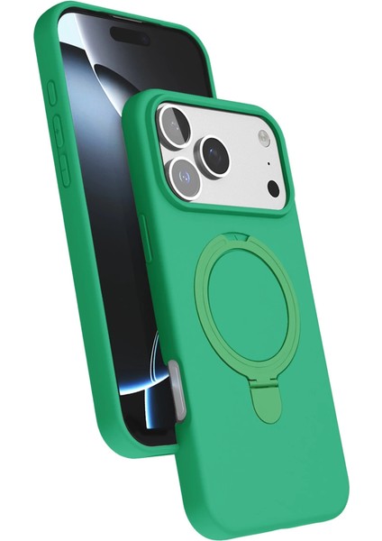 Apple Iphone 17 Pro Regal Magsafe Standlı Kapak - Yeşil