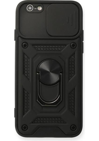 Iphone 6 Kılıf Pars Lens Yüzüklü Silikon - Siyah