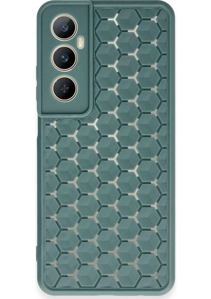 Realme C65 Kılıf Petek Silikon Kapak - Koyu Yeşil