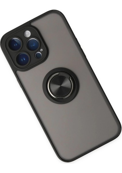 Iphone 14 Pro Max Kılıf Montreal Yüzüklü Silikon Kapak - Siyah modelleri