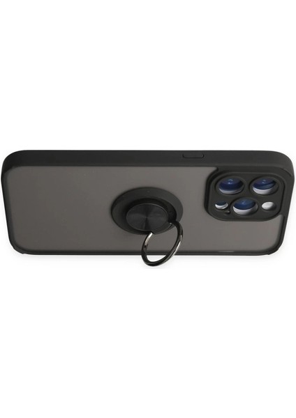 Iphone 14 Pro Max Kılıf Montreal Yüzüklü Silikon Kapak - Siyah fırsatları