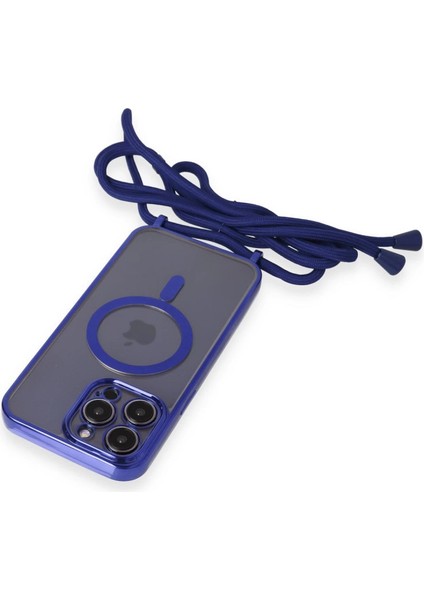 Iphone 14 Pro Max Kılıf Divo Lazer Askılı Magsafe Kapak - Mavi indirimleri