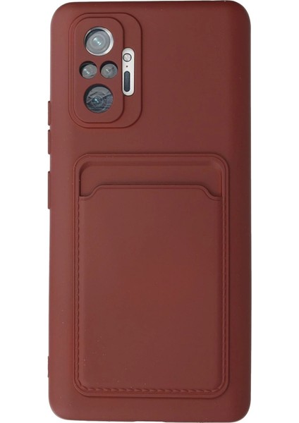 Xiaomi Redmi Note 10 Pro Kılıf Kelvin Kartvizitli Silikon - Bordo