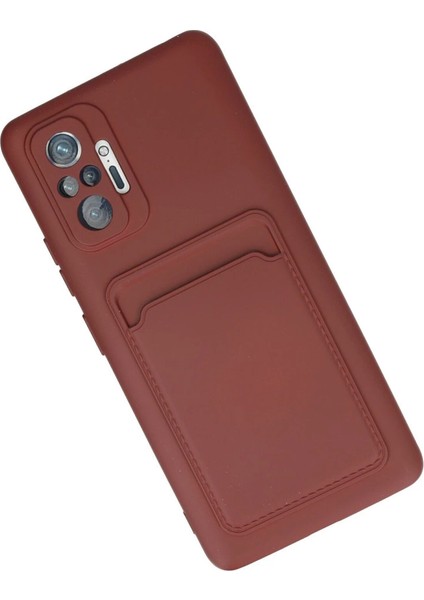 Xiaomi Redmi Note 10 Pro Kılıf Kelvin Kartvizitli Silikon - Bordo modelleri