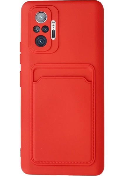 Xiaomi Redmi Note 10 Pro Kılıf Kelvin Kartvizitli Silikon - Kırmızı