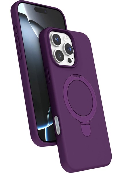 Apple Iphone 16 Pro Max Regal Magsafe Standlı Kapak - Derin Mor