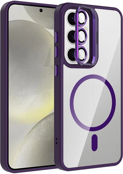 Joko Samsung Galaxy S25 Remim Lensli Magsafe Standlı Kapak - Derin Mor