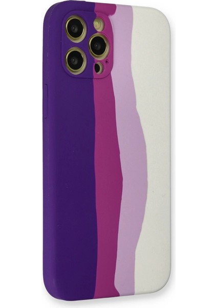 Iphone 12 Pro Max Kılıf Ebruli Lansman Silikon - Mor-Beyaz modelleri