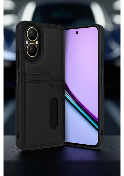 Realme 12 Lite Kılıf Sara Kartvizitli Deri Kılıf - Kırmızı fiyatları