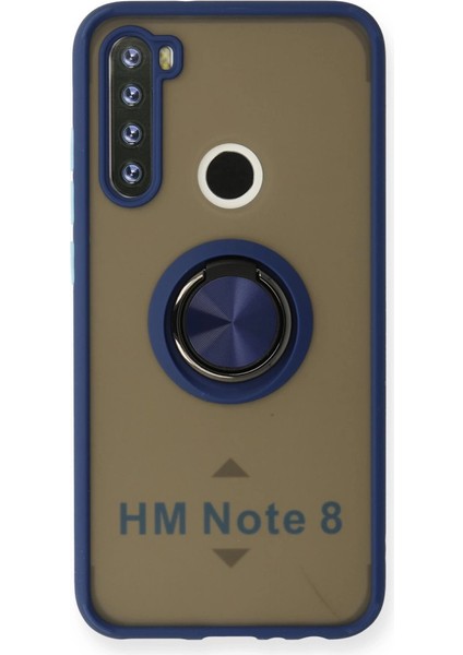 Xiaomi Redmi Note 8 Kılıf Montreal Yüzüklü Silikon Kapak - Lacivert